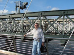 Walking the footbridge