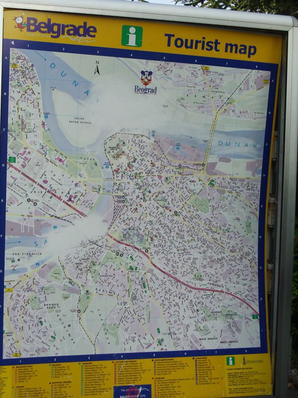 Belgrade tourist map