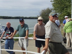 Tom, Bing, Gerry, Tom hitting the beach