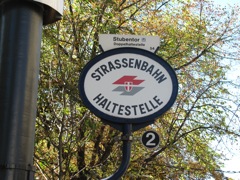 Streetcar (tram) stop sign