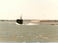 USS Ray SSN 653 oubound past Fort Sumter